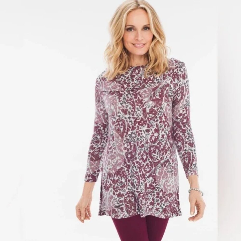 Zenergy By Chico's Cozy Printed Pullover Size 0 (4)